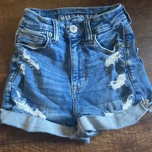 American Eagle curvy high rise shorts.